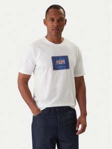 Jack & Jones T-Shirt Jjrain Tee Ss Crew Neck 12288097 Biały Regular Fit