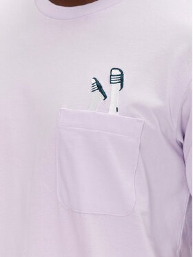 adidas T-Shirt Lounge Slides Graphic Pocket JM0375 Fioletowy Regular Fit