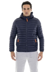 Kurtka puchowa z nylon z kaptur na co dzień
