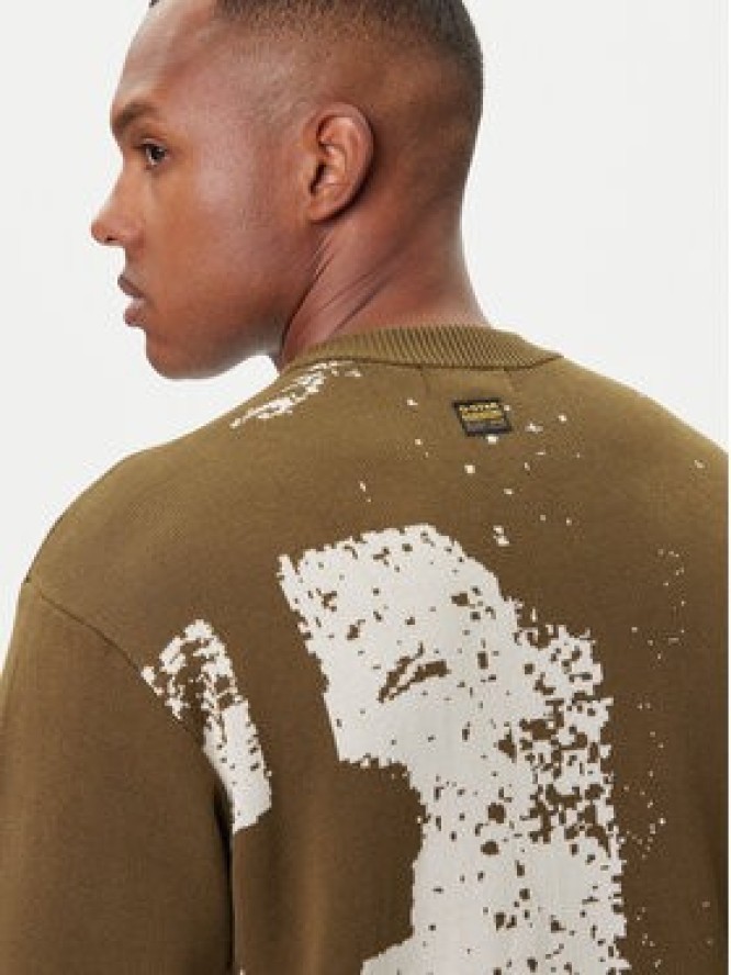 G-Star Raw Sweter Sprayed 89 D27772-D488 Zielony Relaxed Fit