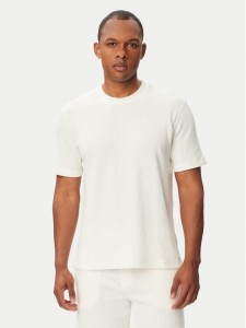 BOSS T-Shirt Structure T-Shirt 50540567 Kremowy Regular Fit