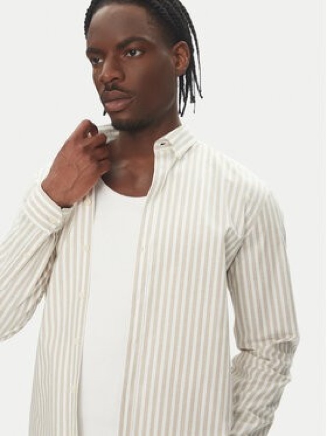 Lindbergh Koszula 30-203536B Beżowy Regular Fit