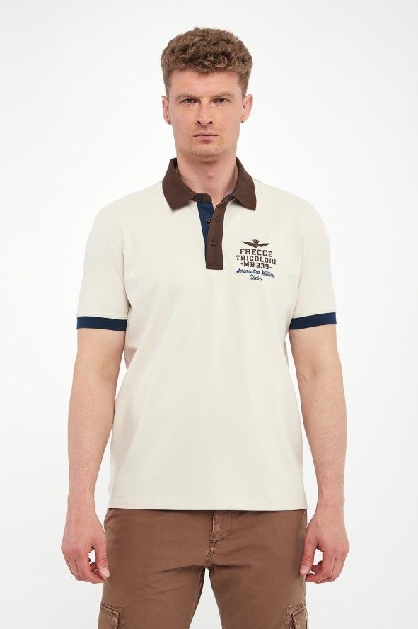 Polo męskie z haftem AERONAUTICA MILITARE