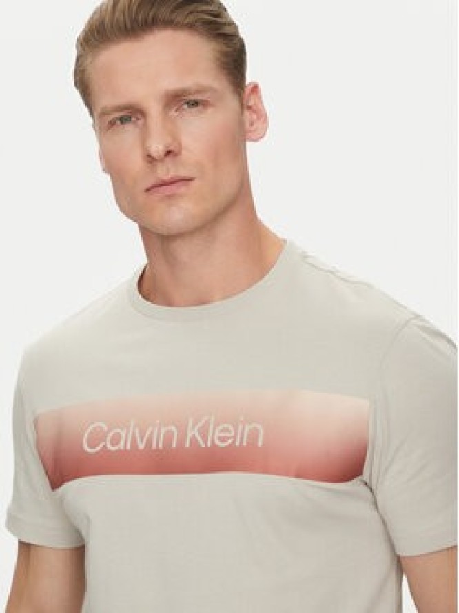 Calvin Klein T-Shirt Linear Ombre K10K114163 Szary Regular Fit