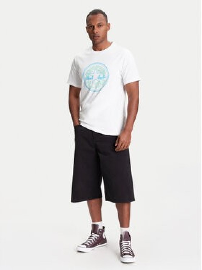 Converse T-Shirt Neon Sign All Star Patch 10027722-A02 Biały Regular Fit