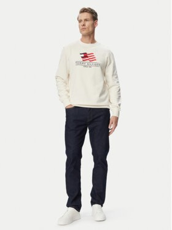 Tommy Hilfiger Bluza Main Flag MW0MW43383 Beżowy jasny Regular Fit