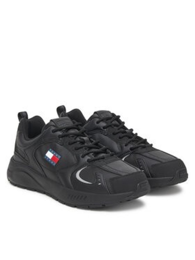 Tommy Jeans Sneakersy Tjm Runner Leather EM0EM01621 Czarny