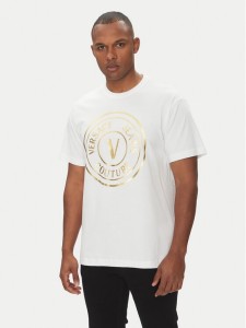 Versace Jeans Couture T-Shirt 78GAHT01 Biały Regular Fit