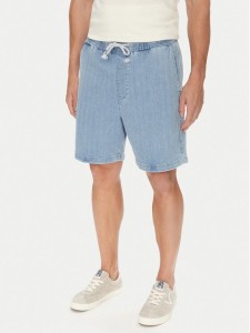 Mustang Szorty jeansowe Prague 1016652 Niebieski Loose Fit