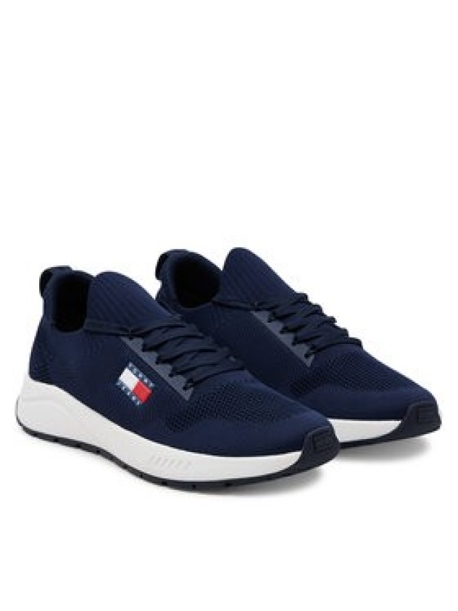 Tommy Jeans Sneakersy Runner Kntitted EM0EM01555 Granatowy