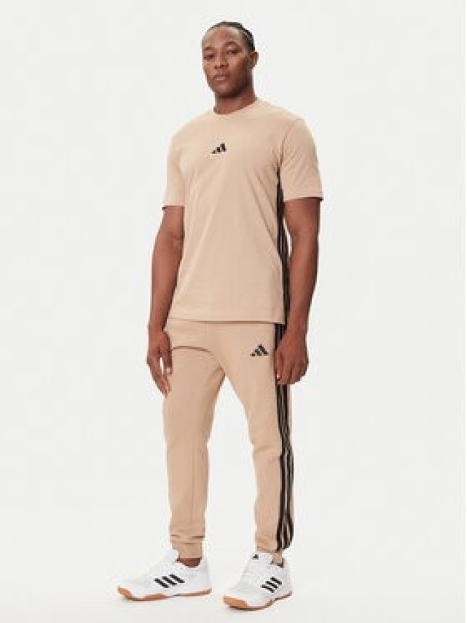 adidas T-Shirt Essentials 3-Stripes JX0734 Beżowy Regular Fit