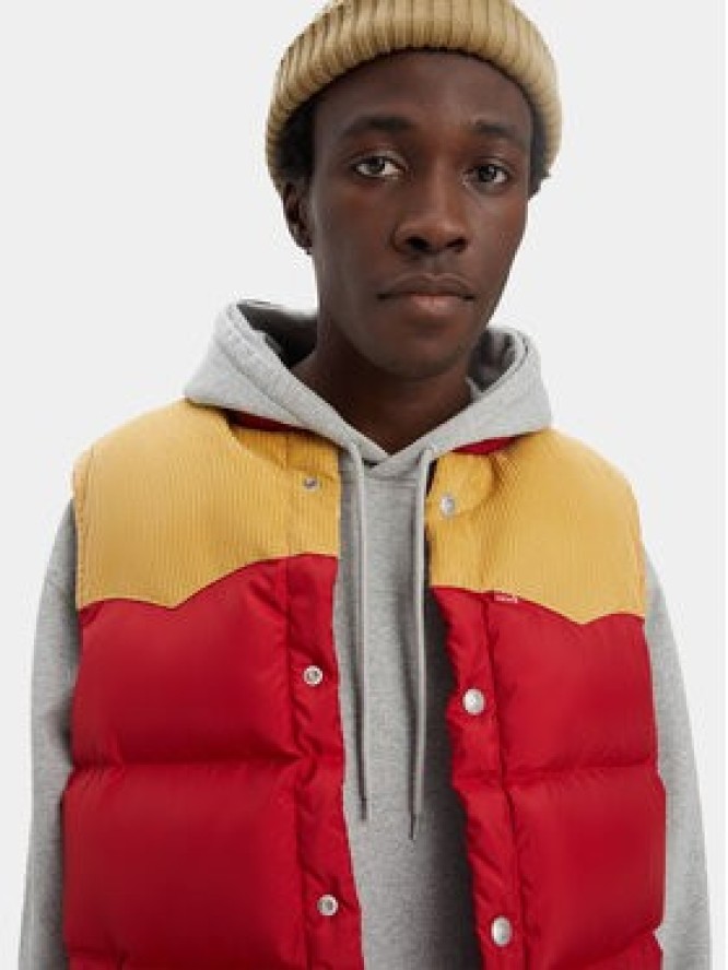 Levi's® Bezrękawnik Western Super Puffer A5634-0003 Czerwony Regular Fit