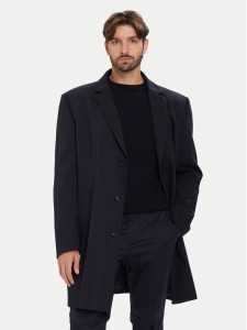 Bugatti Płaszcz wełniany 821628-84221 D Granatowy Regular Fit