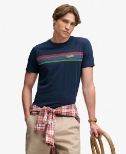 superdry Outdoor Stripe Logo Relaxed T-Shirt – 100% Organic Cotton, relaxed –