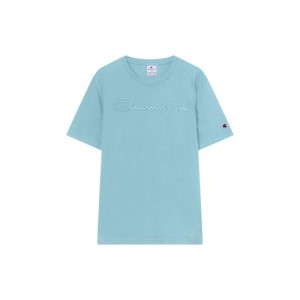 T-shirt męski Champion, 100% bawełna, krój Regular, jasnoniebieski