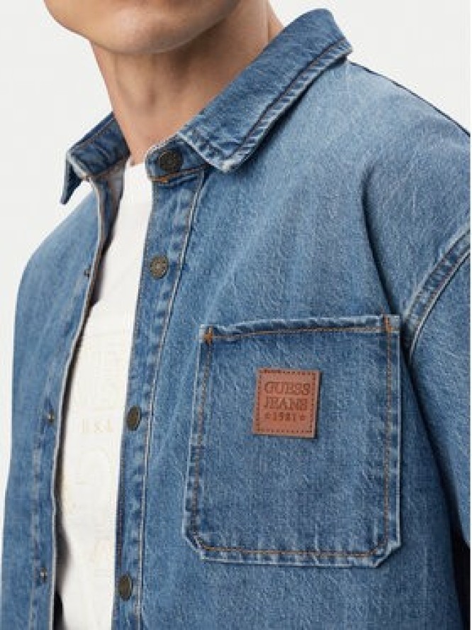 Guess Jeans Koszula jeansowa M6GH51 D5M5V Niebieski Oversize