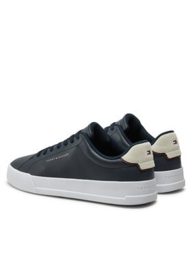 Tommy Hilfiger Sneakersy Th Court Lth Detail Ess FM0FM05367 Granatowy
