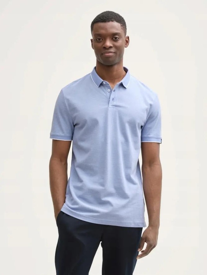 T-SHIRT KOSZULKA POLO MĘSKA Z LOGO RĘKAWIE TOM TAILOR