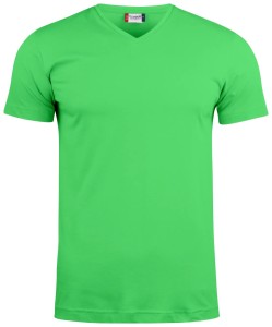 clique Podstawowy T-shirt V-neck dopasowany krój – apple green