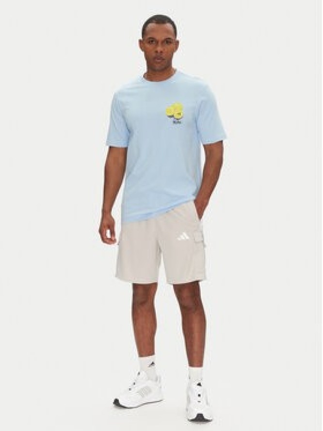 adidas T-Shirt Lounge Still Life Lemons Graphic JJ3958 Niebieski Regular Fit