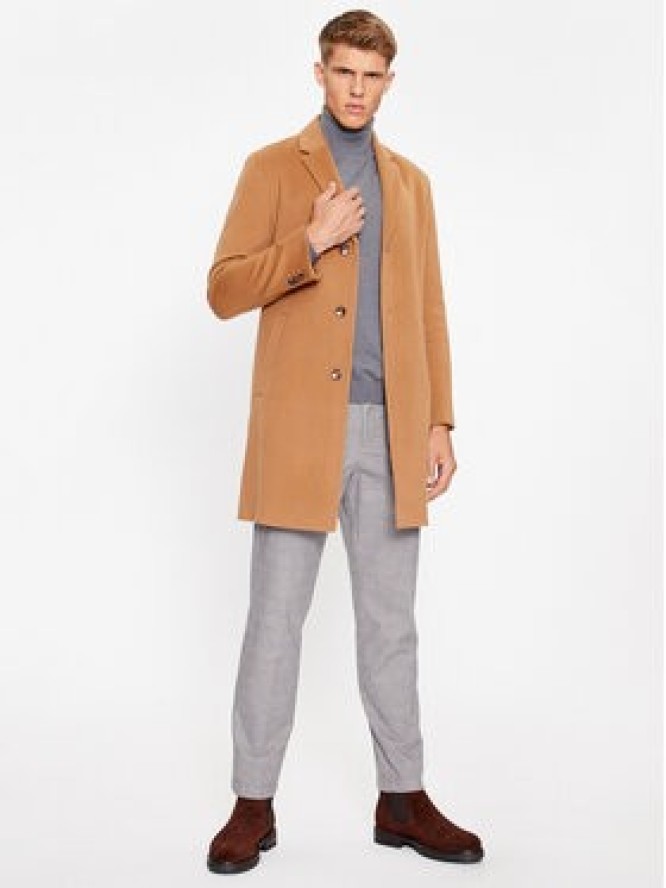 Boss Płaszcz wełniany H-Hyde-C-224 50485199 Brązowy Regular Fit