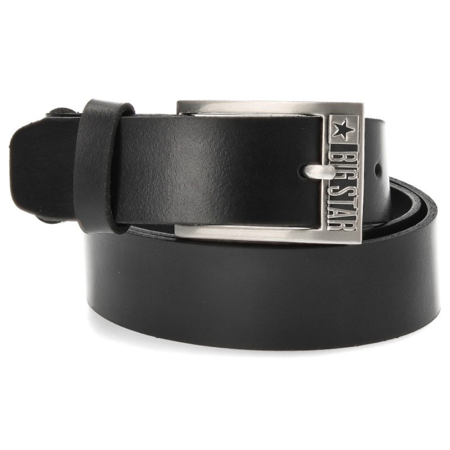 Czarny Elegancki Męski Pasek Big Star 95