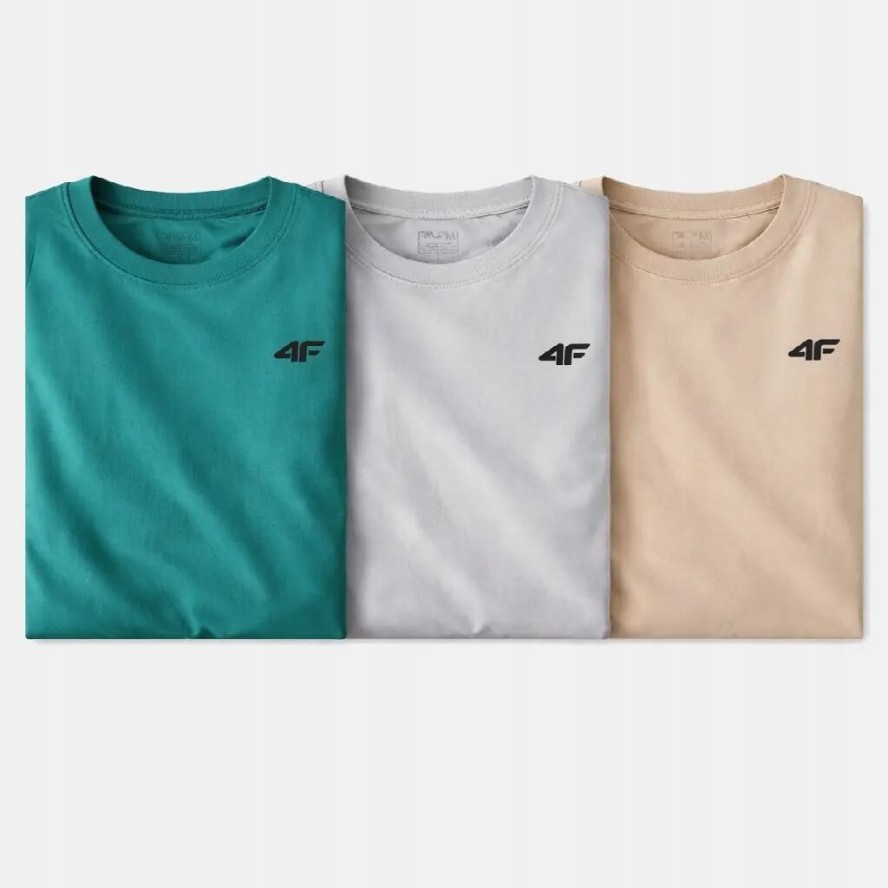 T-SHIRT MĘSKI 4F KOSZULKA LIMITOWANA KOMPLET ZESTAW 3 SZTUKI S M3948 SS26