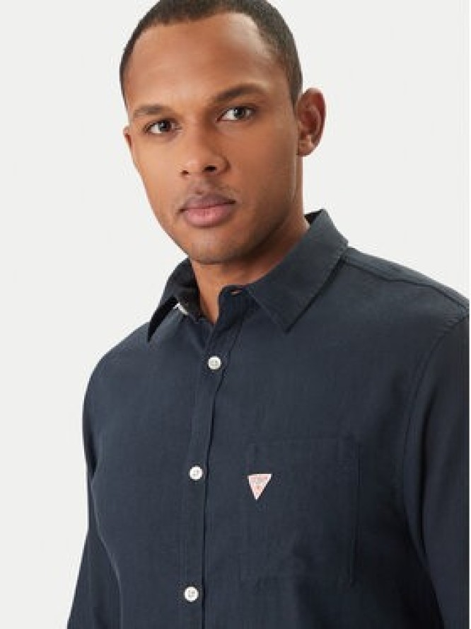 Guess Koszula F6GH06 WG3L0 Granatowy Regular Fit