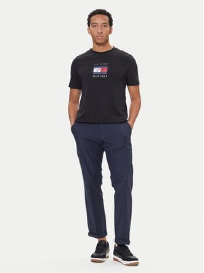Tommy Hilfiger T-Shirt Linear Flag MW0MW41338 Czarny Regular Fit