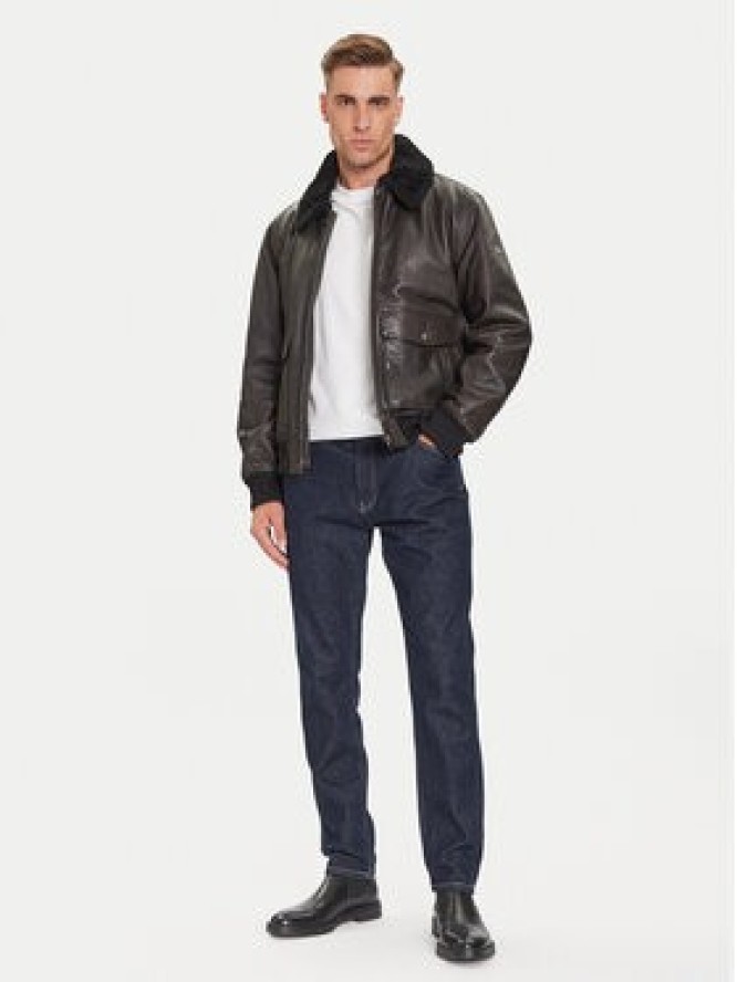 JOOP! Kurtka skórzana Falko 80000864 Szary Regular Fit