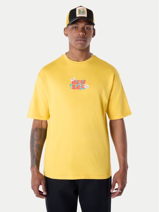 New Era T-Shirt 60596304 Żółty Regular Fit