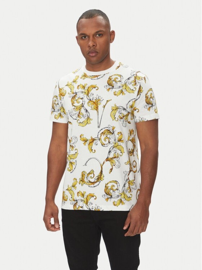 Versace Jeans Couture T-Shirt 78GAH6S0 Biały Regular Fit