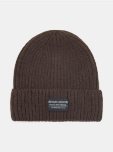 Prążkowana czapka beanie - brązowy