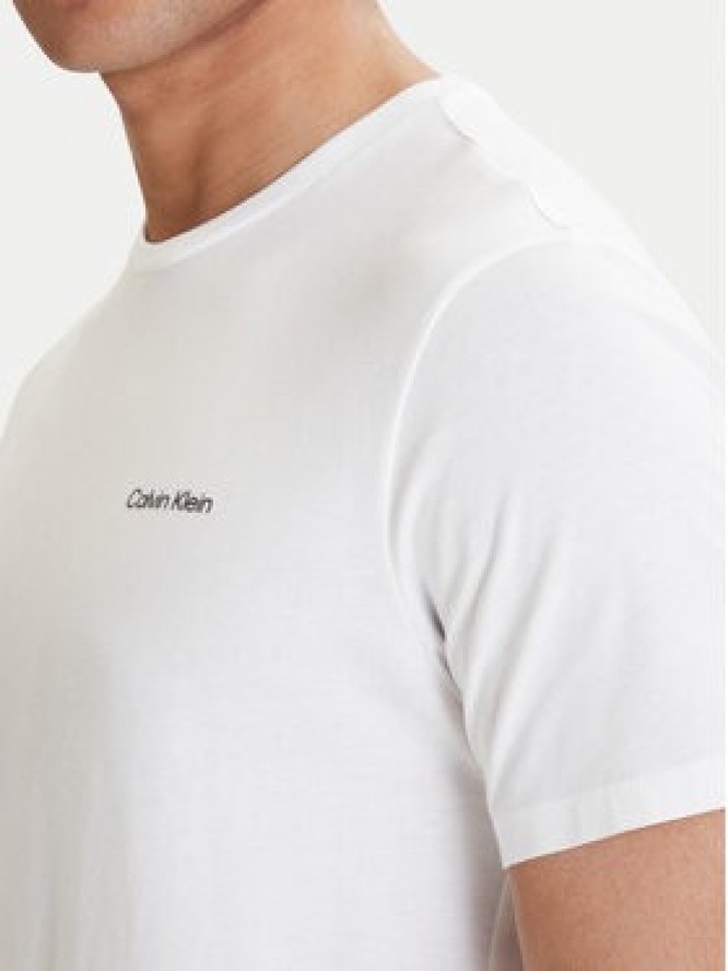Calvin Klein T-Shirt Micro Logo LV04LC255G Biały Regular Fit