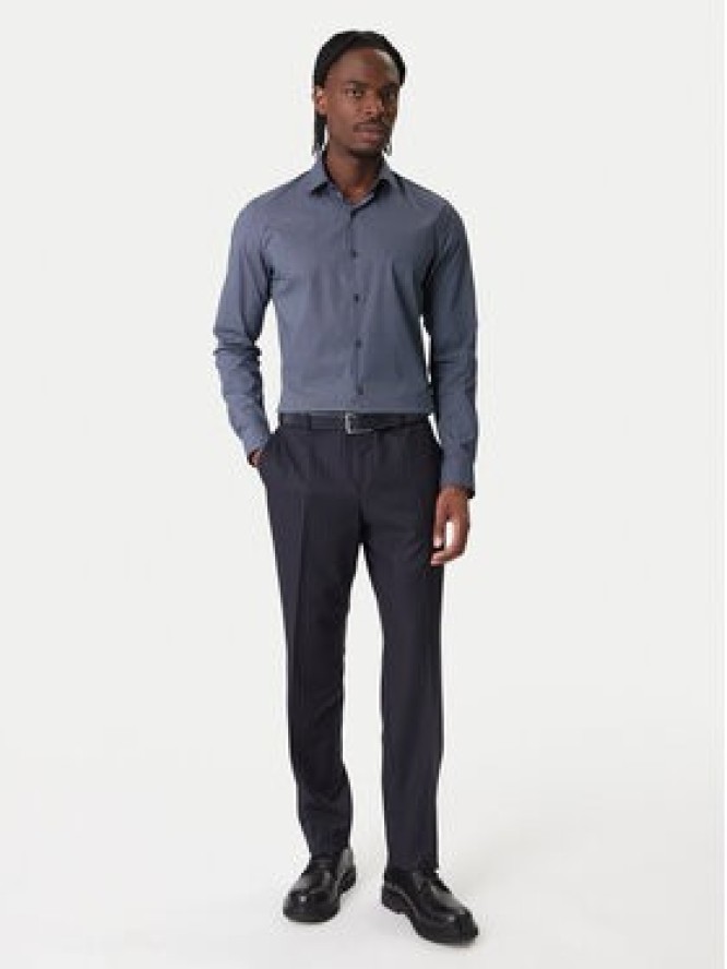 Calvin Klein Koszula LV019EU083 Granatowy Slim Fit