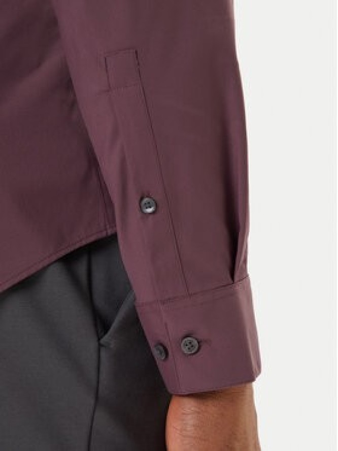 Calvin Klein Koszula LV019EU073 Bordowy Slim Fit