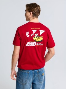 Koszulka z nadrukiem na plecach Initial D Elyaf - czerwony