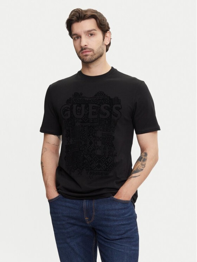 Guess T-Shirt M5YI13 I3Z14 Czarny Regular Fit