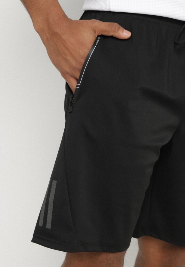 Czarne Klasyczne Szorty z Wysokim Stanem Warrlea