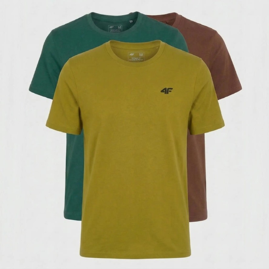 T-SHIRT MĘSKI 4F KOSZULKA LIMITOWANA KOMPLET ZESTAW 3 SZTUKI S M3948 SS26