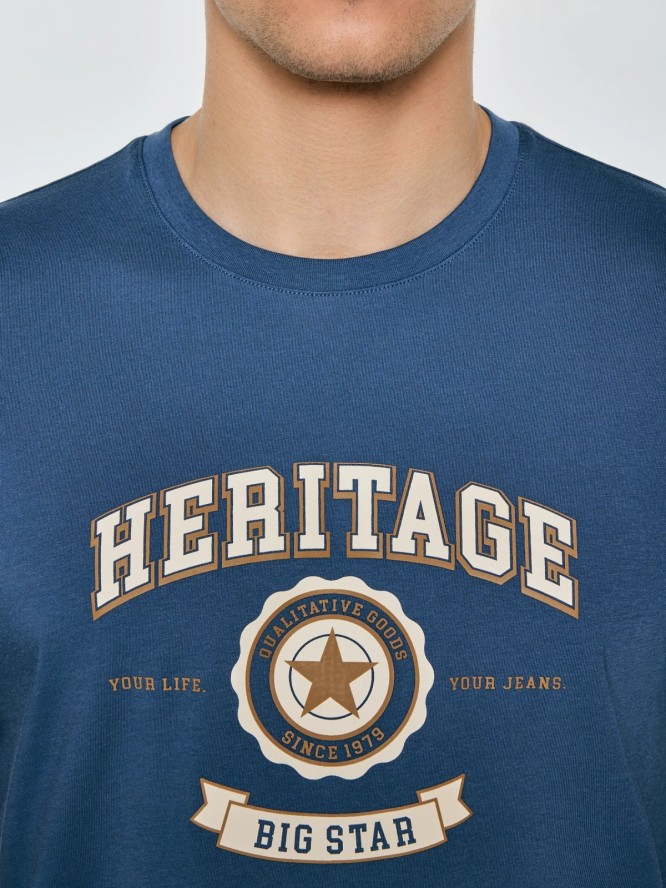 Koszulka męska z nadrukiem niebieska Feren 402