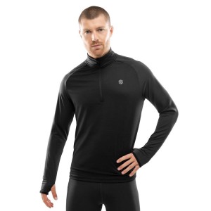 Męska bluza do biegania z suwakiem pod szyją Fitness Siroko Intuit Black