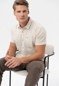 Koszula z lnem, Regular Fit, C-SUNSO