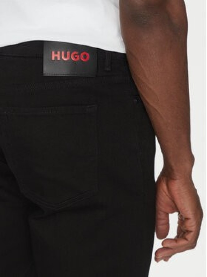 HUGO Szorty jeansowe 50537718 Czarny Regular Fit