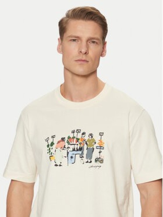 Jack & Jones T-Shirt Machester 12273549 Écru Relaxed Fit