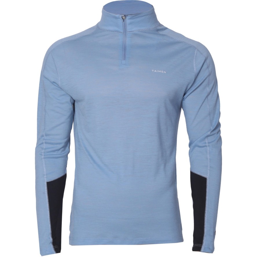 Koszulka z długim rękawem Merino Taimen - Ocean Blue