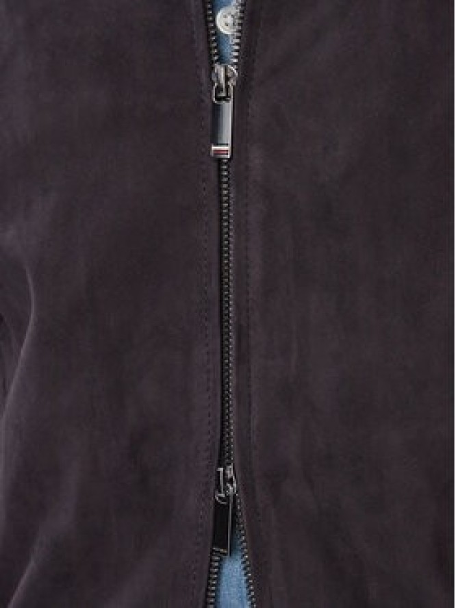 Tommy Hilfiger Kurtka skórzana Dc Essential MW0MW42691 Granatowy Regular Fit
