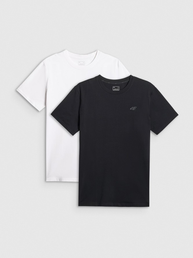 4F T-shirt regular gładki męski (2-pack) - multikolor XXL
