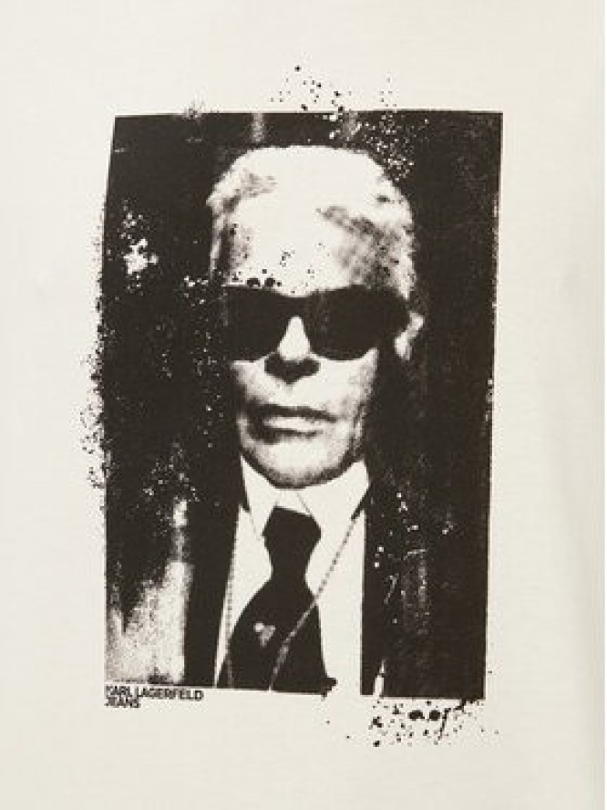 Karl Lagerfeld Jeans T-Shirt B3M17006 Kremowy Regular Fit