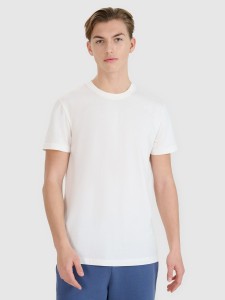 4F T-shirt regular z nadrukiem męski - biały XXL